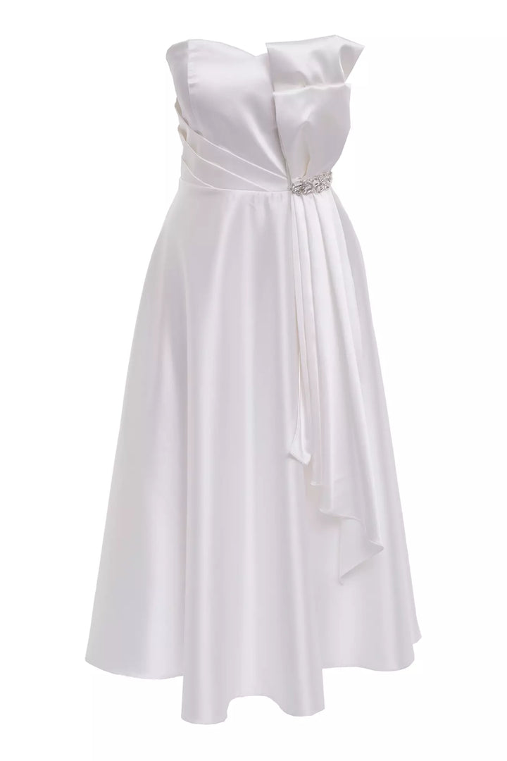 FRV White satin strapless maxi dress - Rockhampton