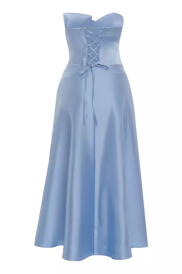 FRV Blue satin strapless maxi dress - Ellicott City