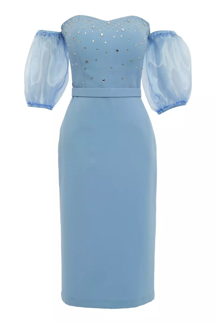 FRV Blue crepe strapless midi dress - Cuyahoga Falls