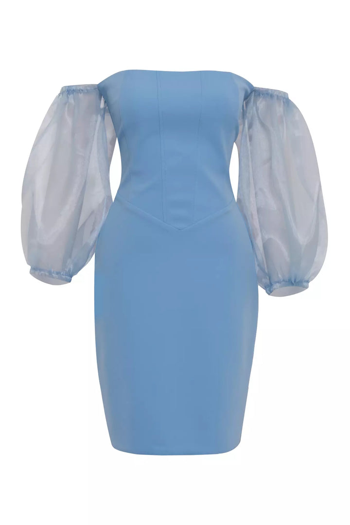 FRV Blue straight long sleeve mini dress - Poughkeepsie