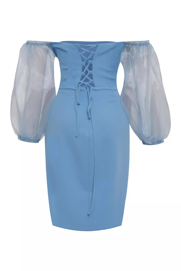 FRV Blue straight long sleeve mini dress - Poughkeepsie