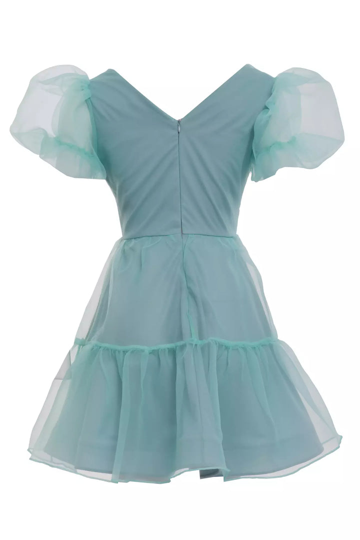 FRV Mint green tulle short sleeve mini dress - Antequera