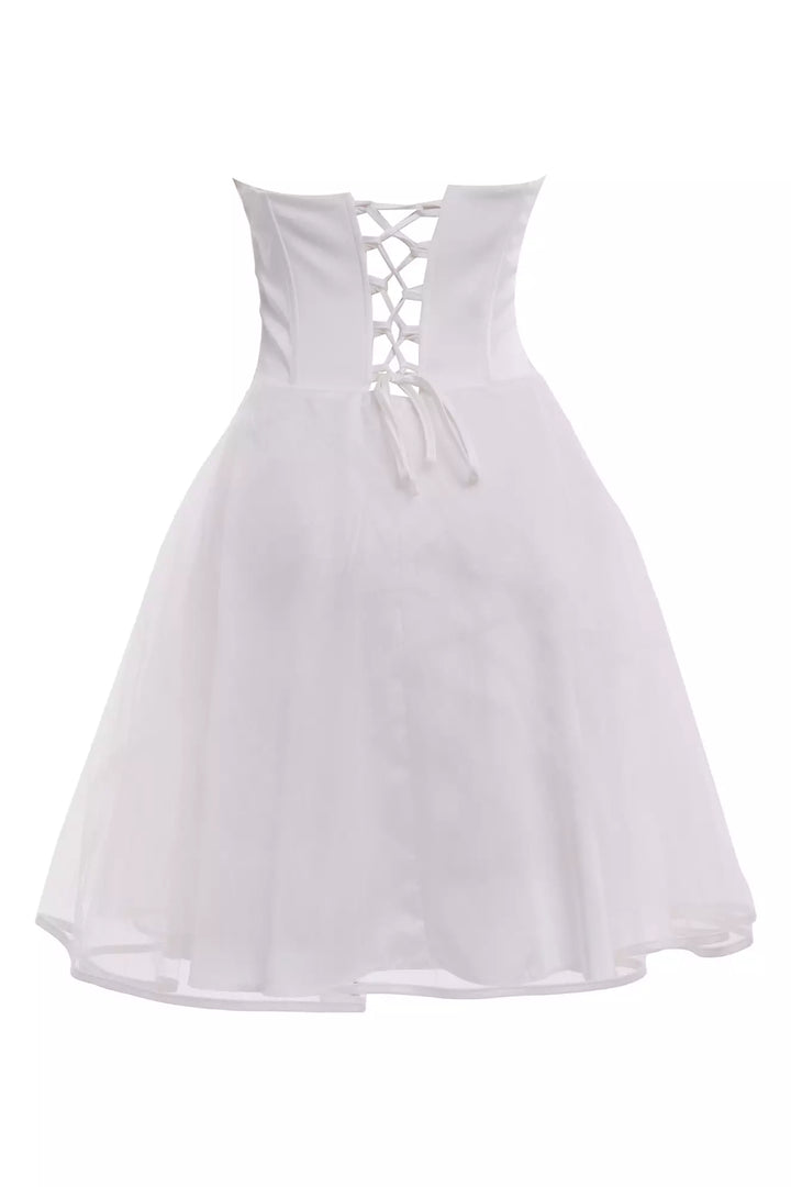 FRV White satin strapless mini dress - Yecapixtla