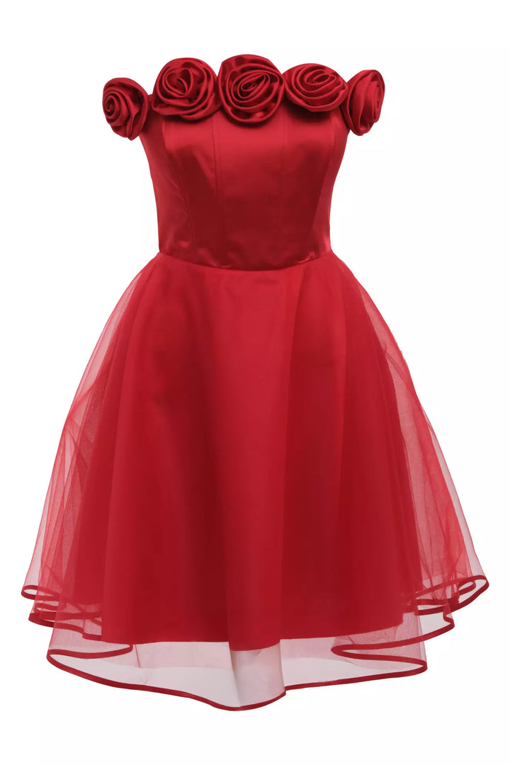 FRV Red satin strapless mini dress - Tucson