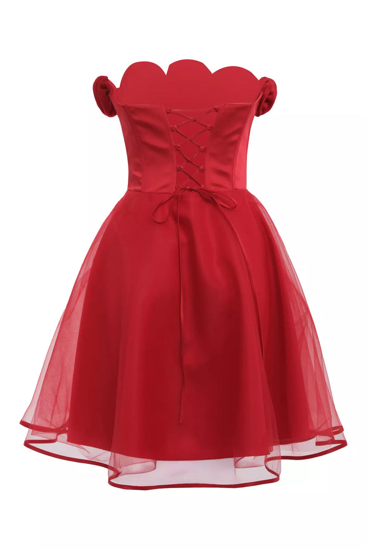 FRV Red satin strapless mini dress - Tucson