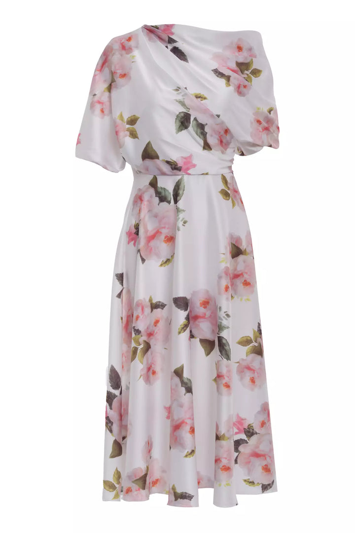 FRV Printed satin short sleeve midi dress - Purmerend
