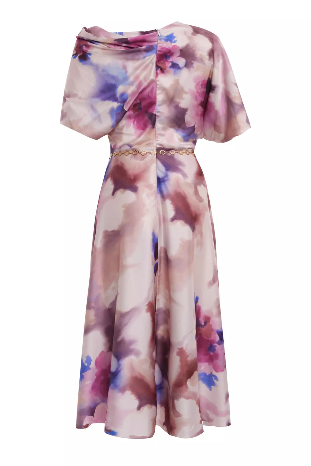 FRV Printed satin short sleeve midi dress - Chattanooga