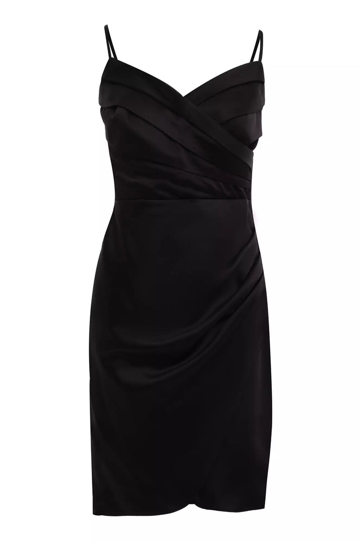FRV Black satin sleeveless mini dress - San Mateo