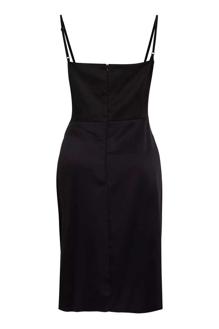 FRV Black satin sleeveless mini dress - San Mateo