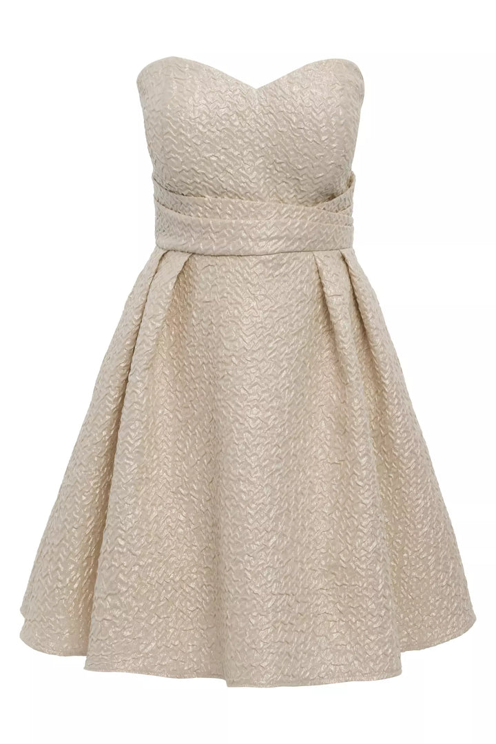 FRV Beige jakar strapless mini dress - Redcar