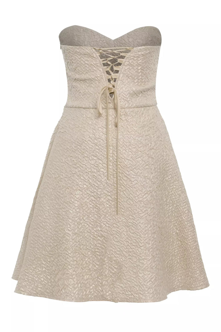 FRV Beige jakar strapless mini dress - Redcar