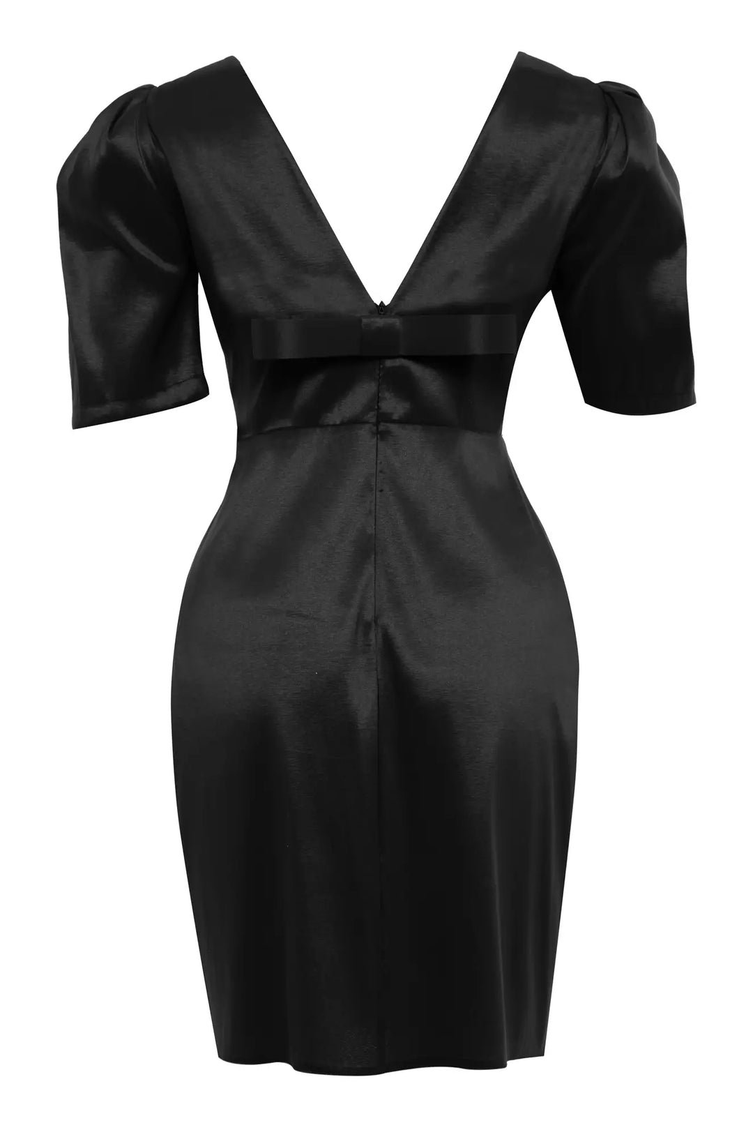 FRV Black tafta short sleeve mini dress - Plymouth