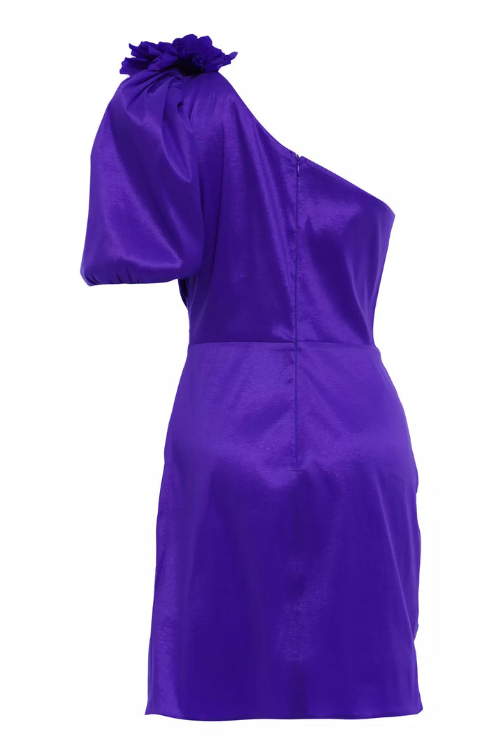 FRV Purple tafta single sleeve mini dress - Orpington
