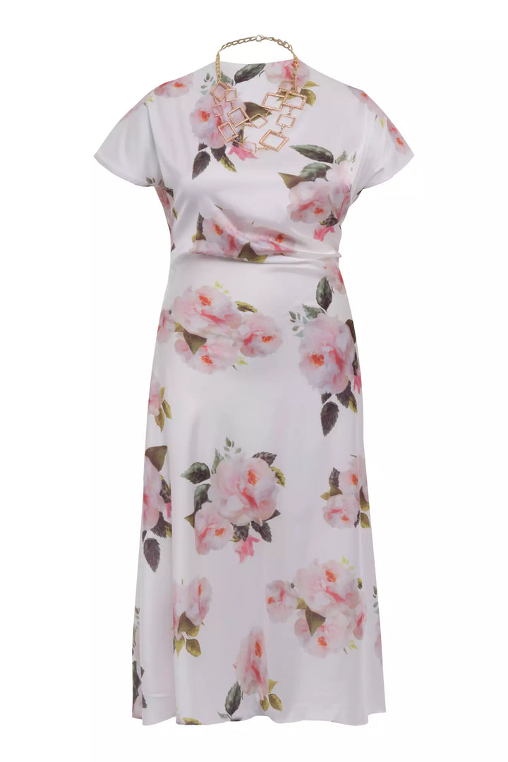 FRV Printed plus size satin short sleeve midi dress - Burlington