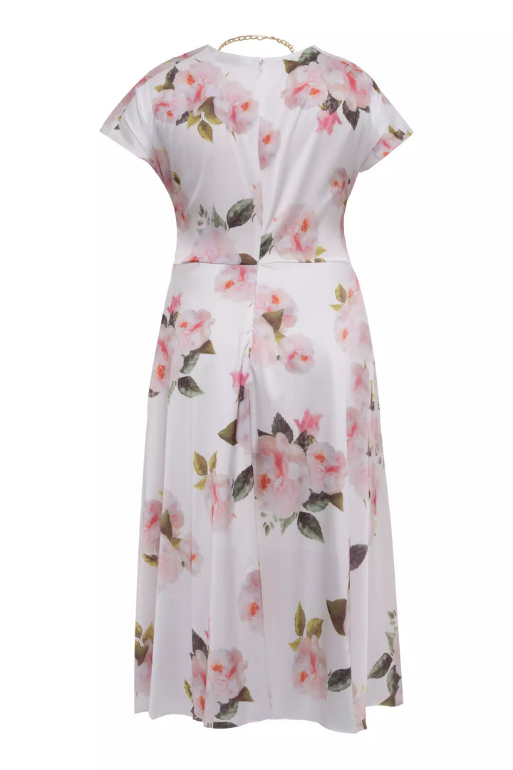 FRV Printed plus size satin short sleeve midi dress - Burlington