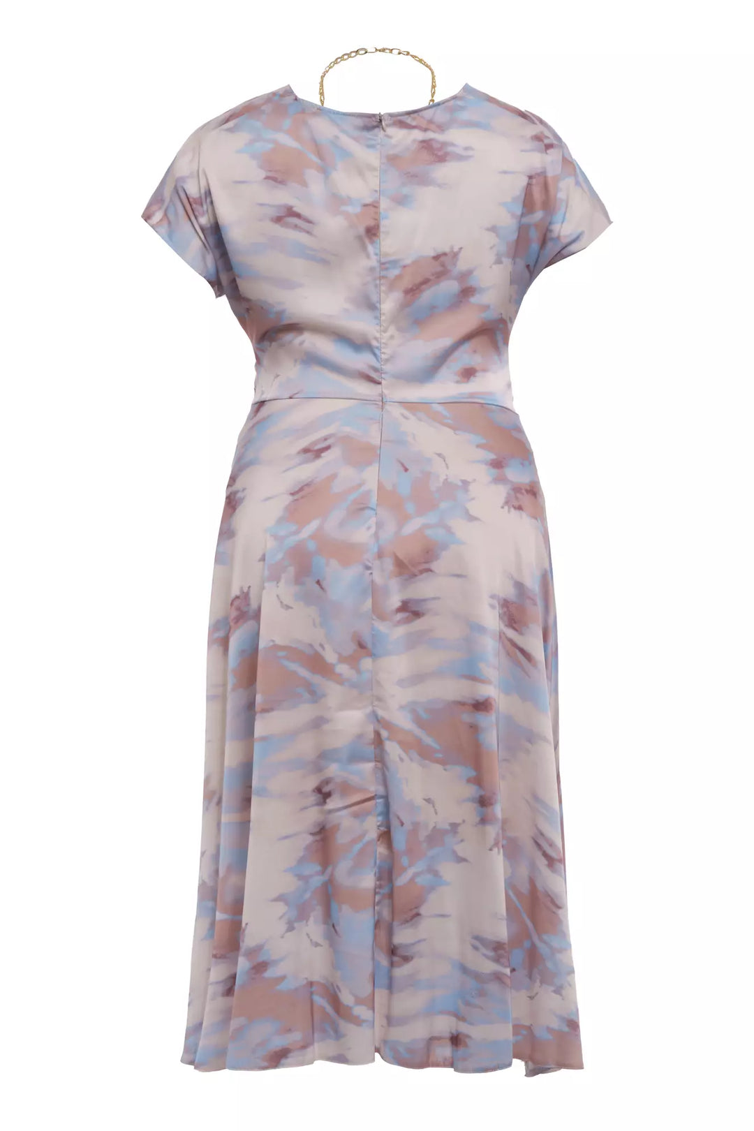 FRV Printed plus size satin short sleeve midi dress - Temple City