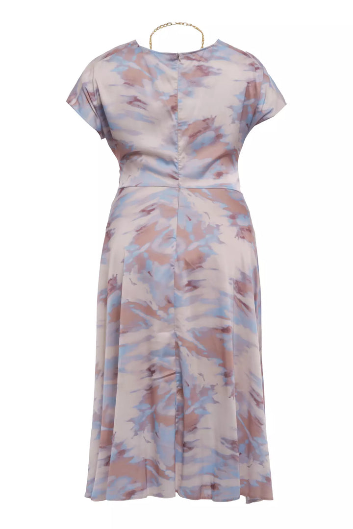 FRV Printed plus size satin short sleeve midi dress - Temple City