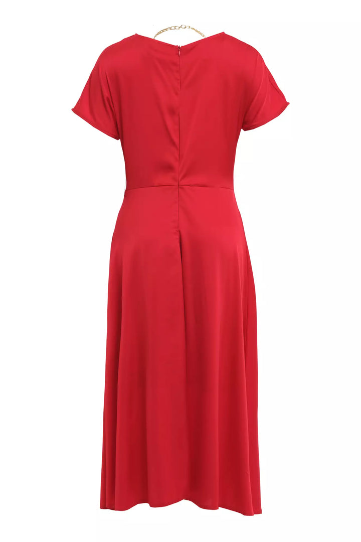 FRV Red satin short sleeve midi dress - Parkersburg