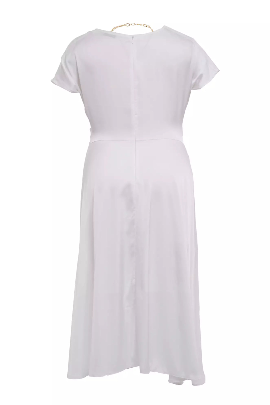 FRV White plus size satin short sleeve midi dress - Grimsby