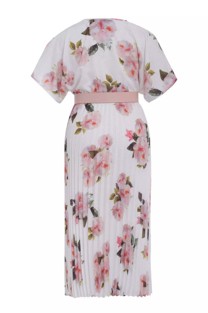FRV Printed plus size crepe short sleeve midi dress - Palmdale