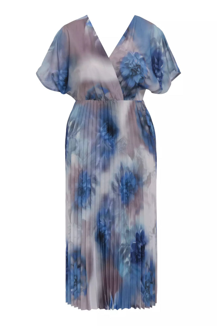 FRV Printed plus size crepe short sleeve midi dress - Webster