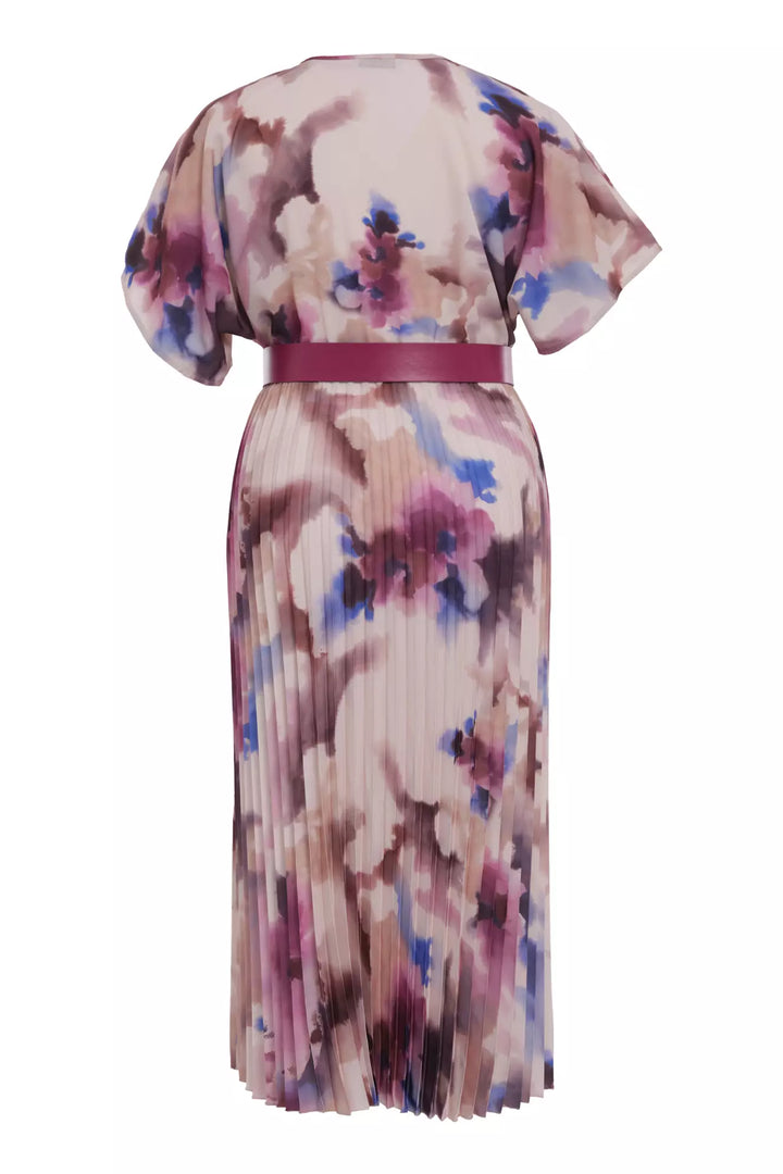 FRV Printed plus size crepe short sleeve midi dress - Fermo