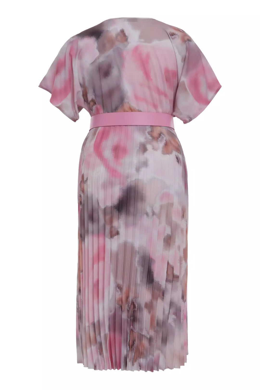 FRV Printed plus size crepe short sleeve midi dress - Valencia