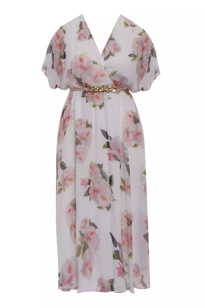 FRV Printed plus size chiffon short sleeve midi dress - Bila Tserkva