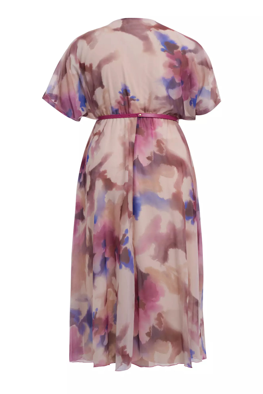 FRV Printed plus size chiffon short sleeve midi dress - Bisceglie
