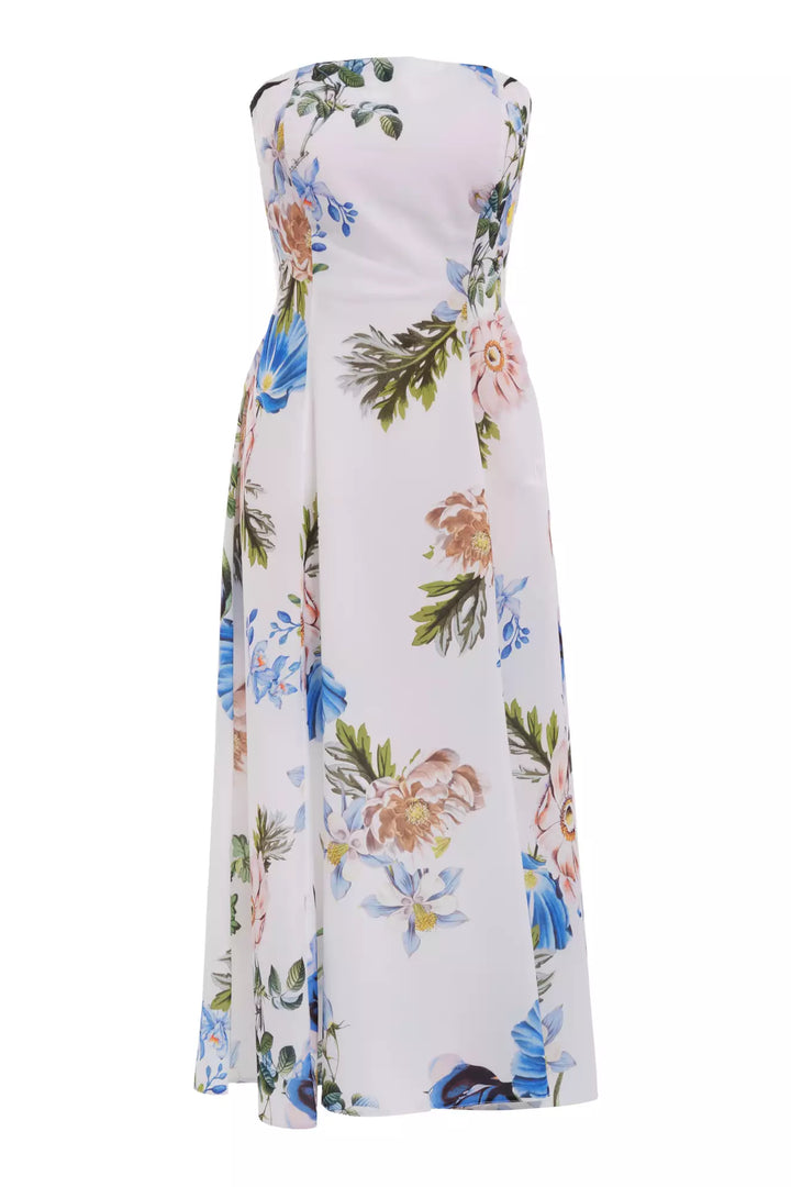 FRV Printed crepe strapless midi dress - Chetumal