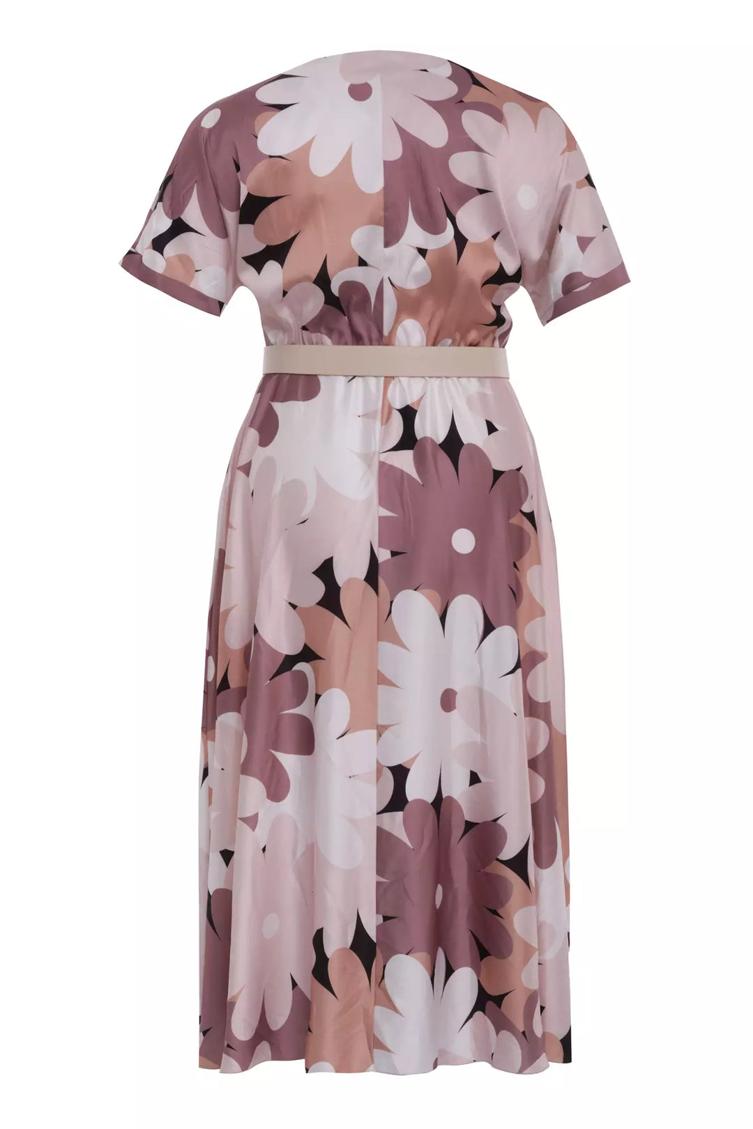 FRV Printed plus size satin short sleeve midi dress - The Hague