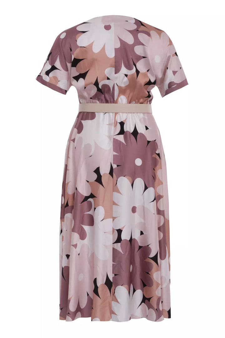 FRV Printed plus size satin short sleeve midi dress - The Hague