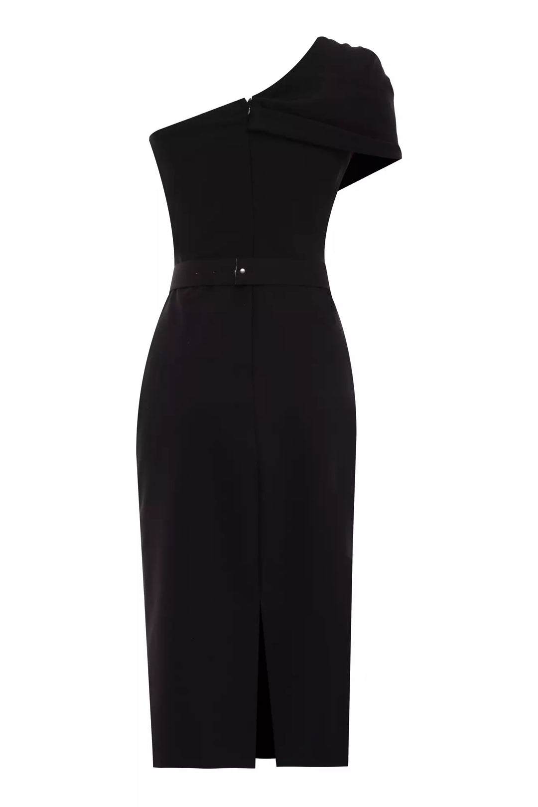 FRV Black crepe single sleeve midi dress - Tecámac