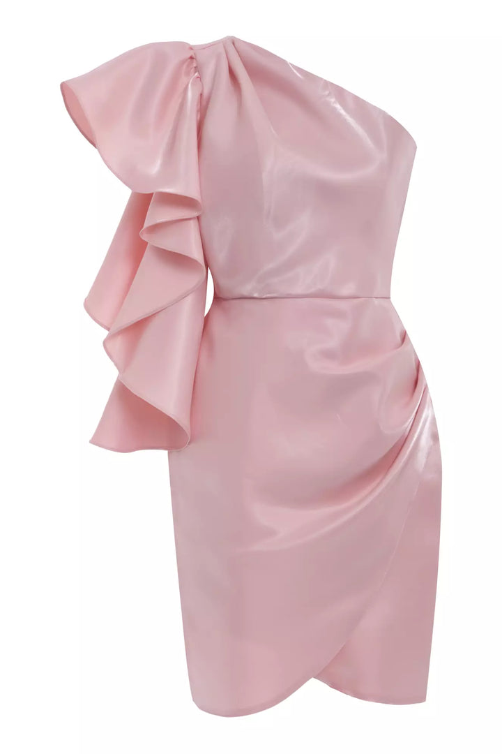 FRV Blush satin single sleeve midi dress - Tivoli
