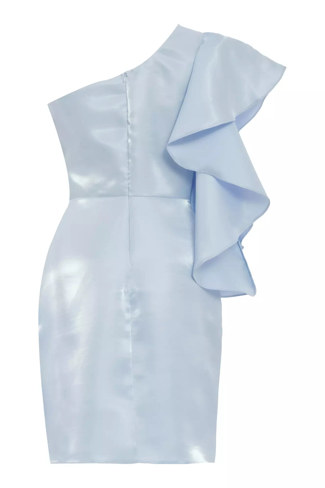 FRV Blue satin single sleeve midi dress - Teotihuacan