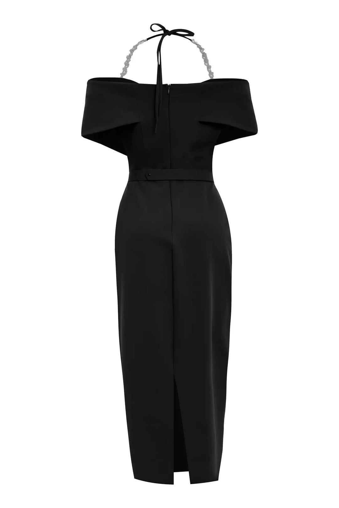 FRV Black crepe sleeveless midi dress - Rockford
