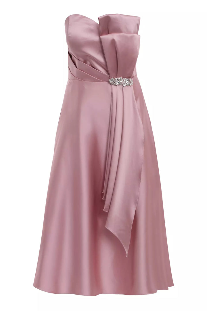 FRV Blush plus size satin strapless maxi dress - Isla