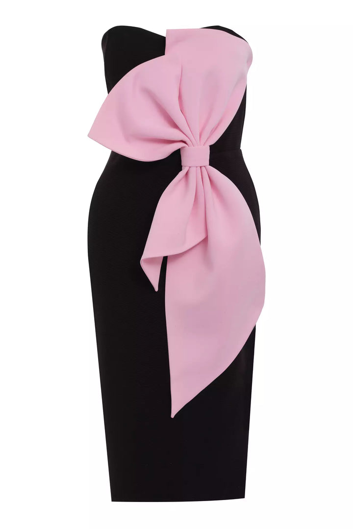 FRV Black triko strapless midi dress - Liepāja