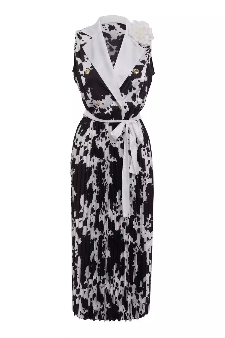 FRV Printed satin sleeveless midi dress - Zongolica