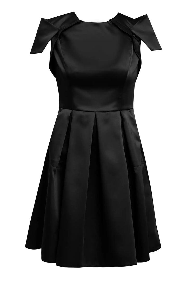 FRV Black satin sleeveless mini dress - Lexington