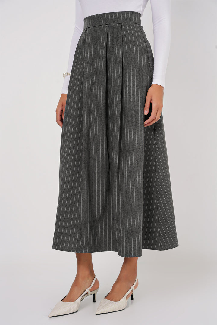 BGD Women Striped Long Skirt - Anthracite - Apaseo el Grande