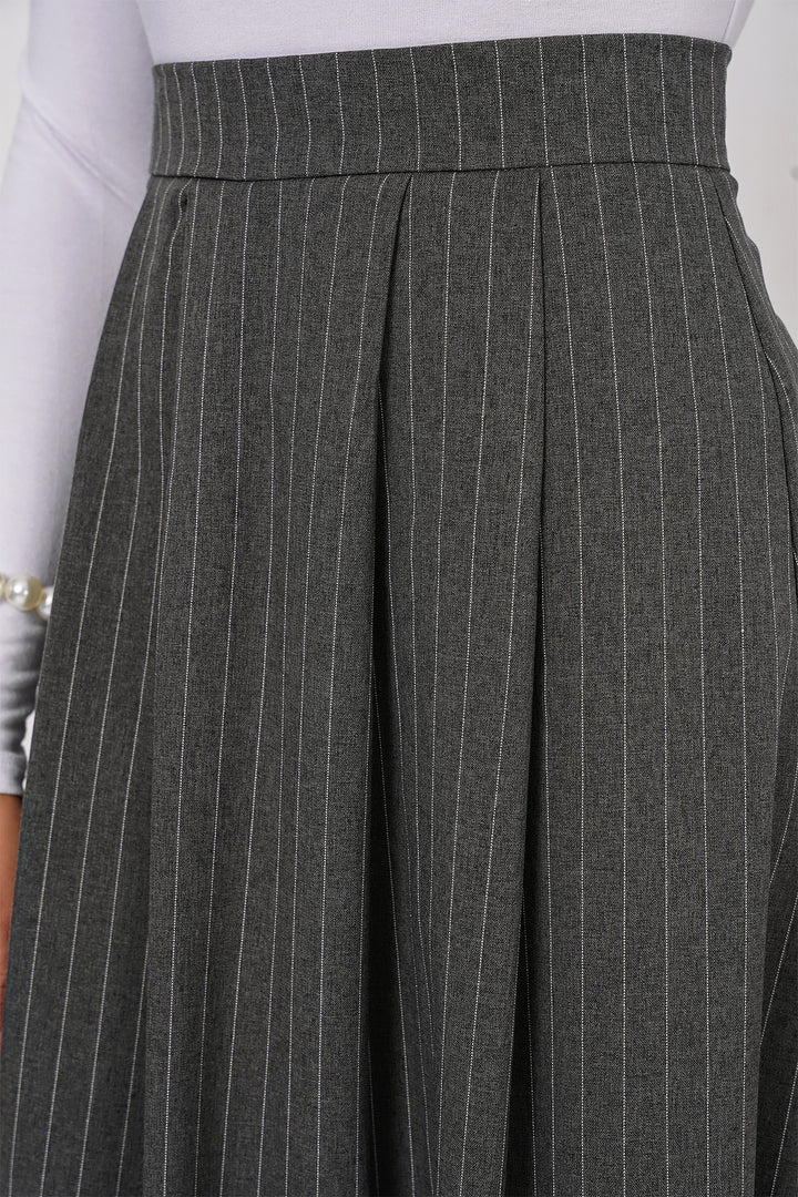 BGD Women Striped Long Skirt - Anthracite - Apaseo el Grande