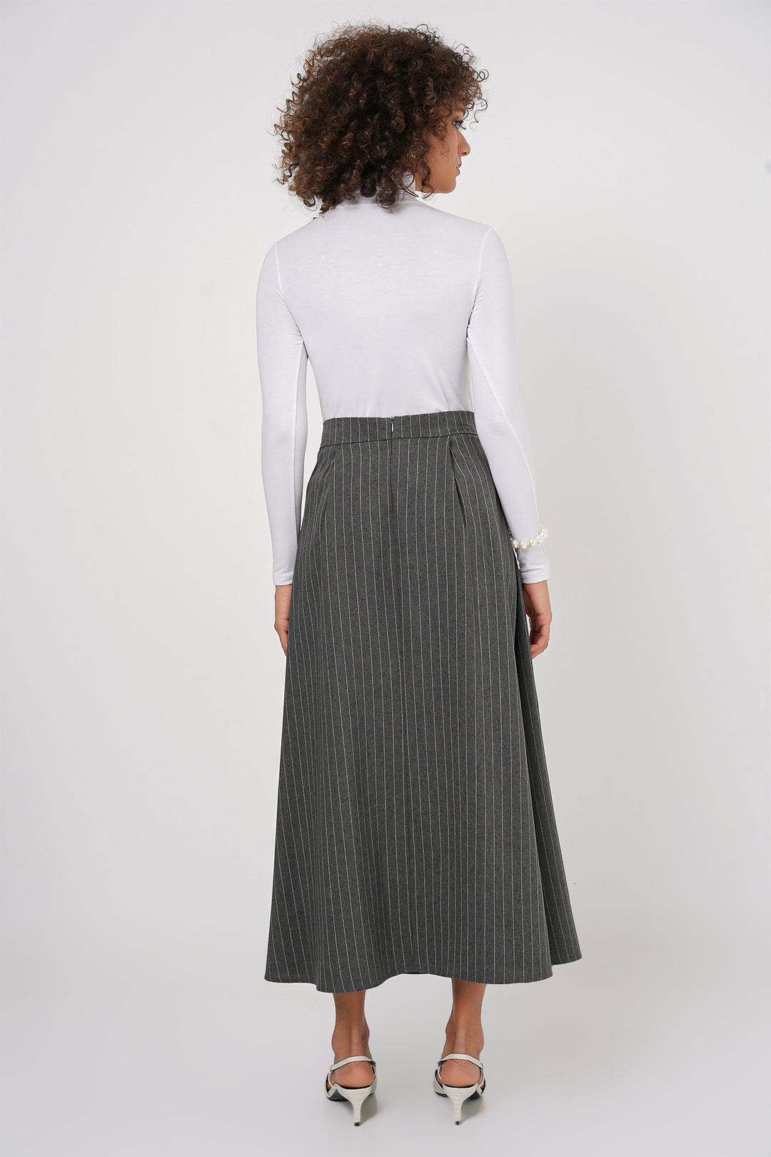 BGD Women Striped Long Skirt - Anthracite - Apaseo el Grande