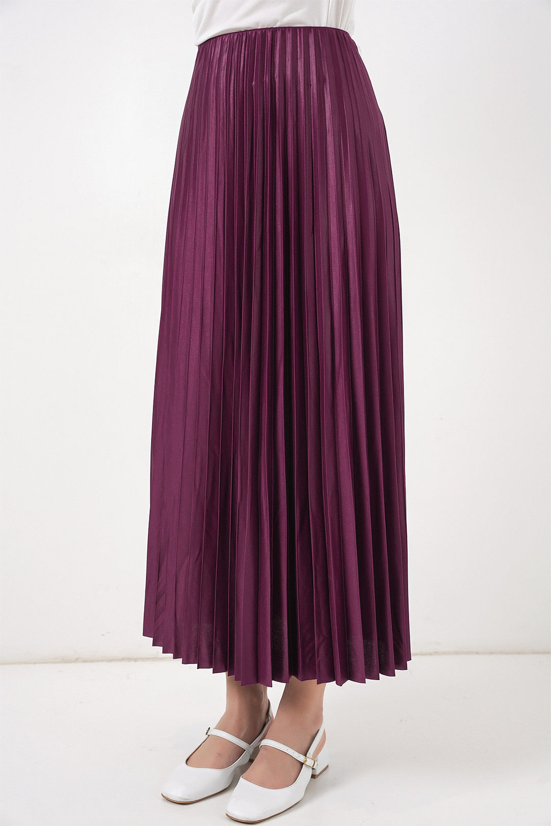 BGD Women Faux Leather Pleated Skirt - Purple - Country Club