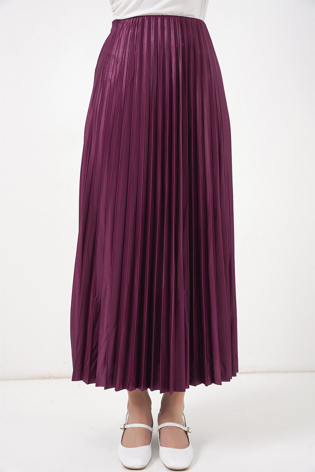 BGD Women Faux Leather Pleated Skirt - Purple - Country Club