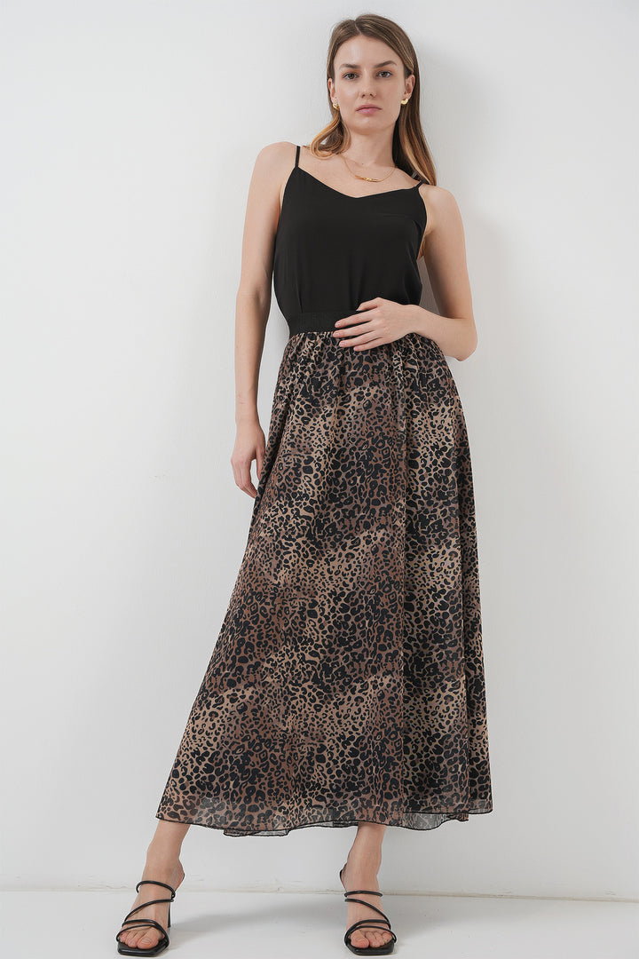 BGD Women Long Chiffon Skirt - Beige - Clifton Park