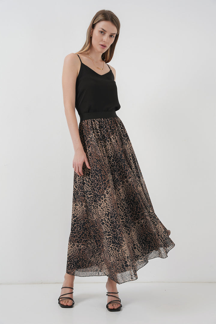 BGD Women Long Chiffon Skirt - Beige - Clifton Park
