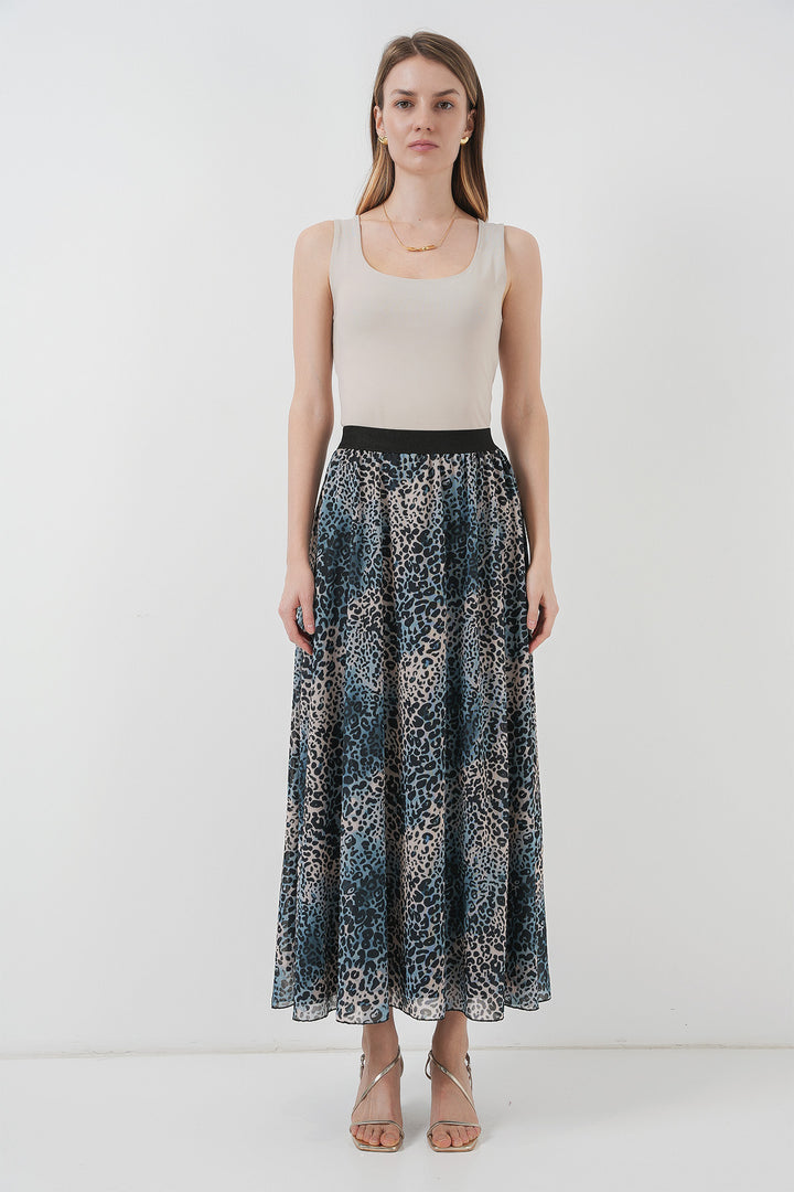 BGD Women Long Chiffon Skirt - Indigo - Campi Bisenzio