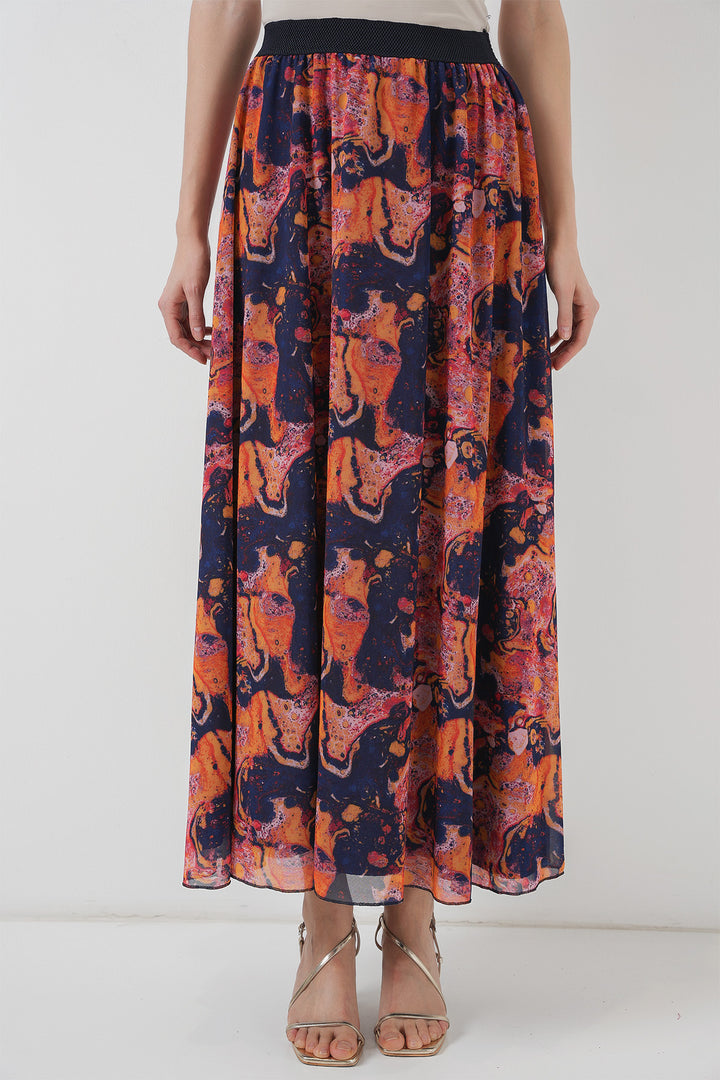 BGD Women Long Chiffon Skirt - Orange - Cottage Grove