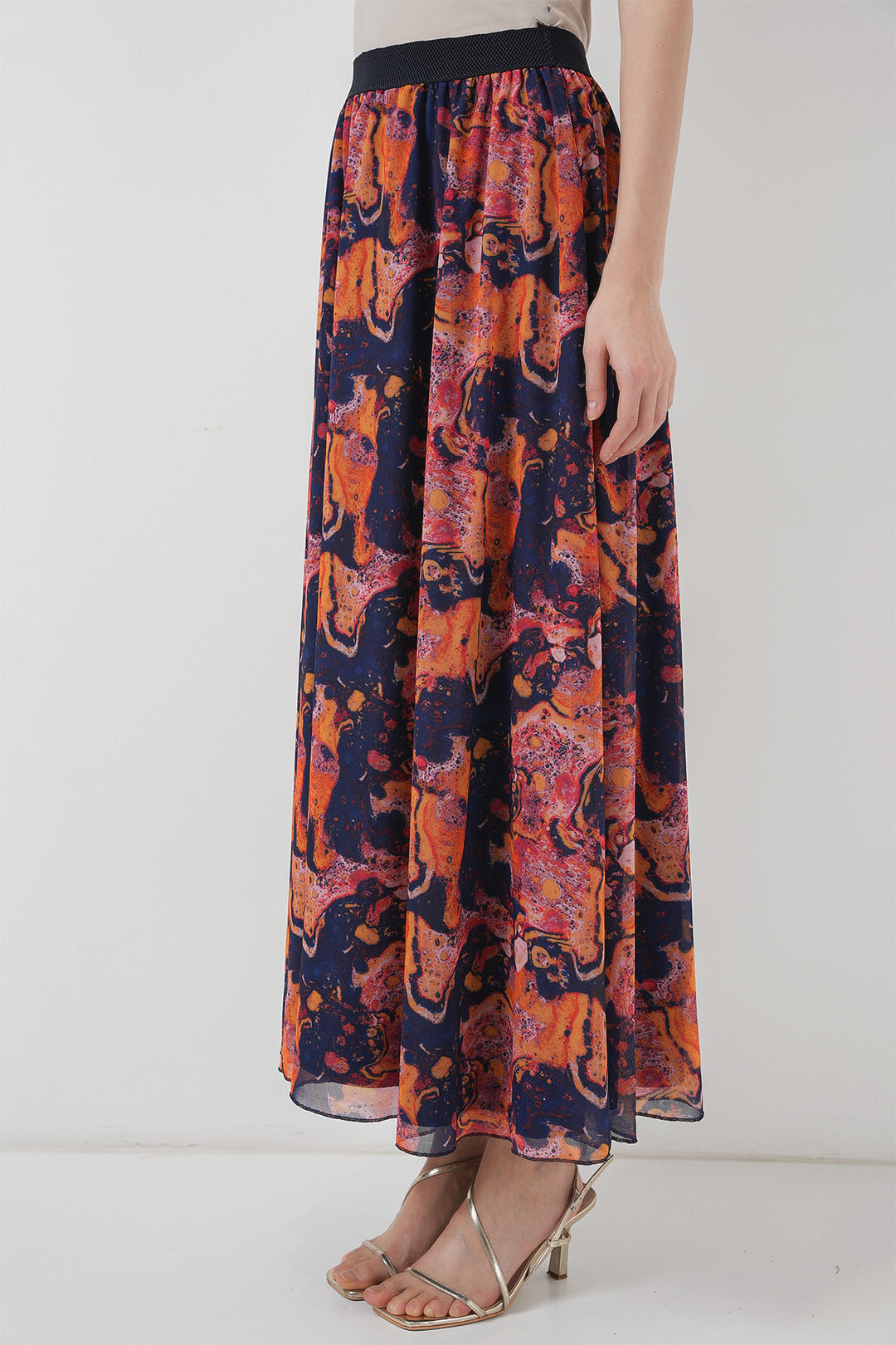 BGD Women Long Chiffon Skirt - Orange - Cottage Grove